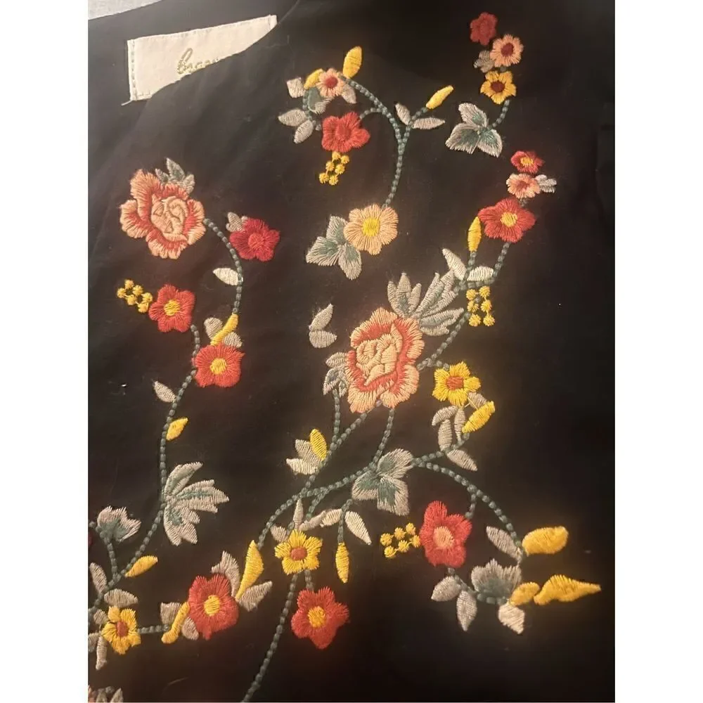 Braeve dress black with embroidery sz M - Picture 4 of 5